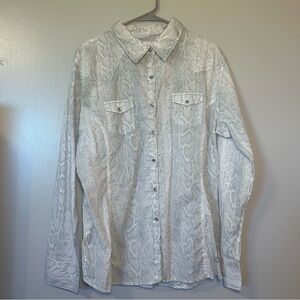 Rock & Roll Cowgirl White Button Down Shirt